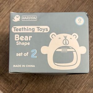 Teething Toys Bear Shape Set - Soft Blue